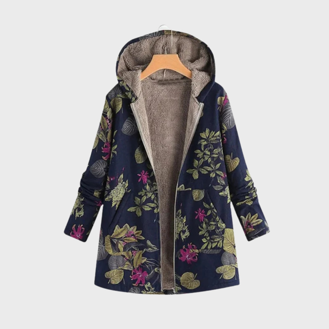 Veste polaire fleurie femme