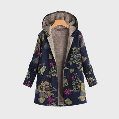 Veste polaire fleurie femme