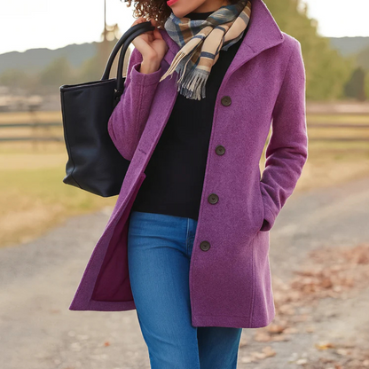 Veste femme élégante Mi-longue Boutons