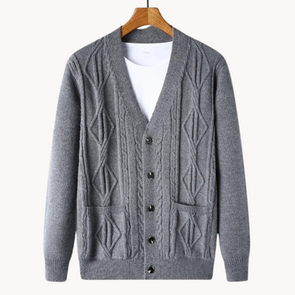 Cardigan côtelé élégant pour homme noir
