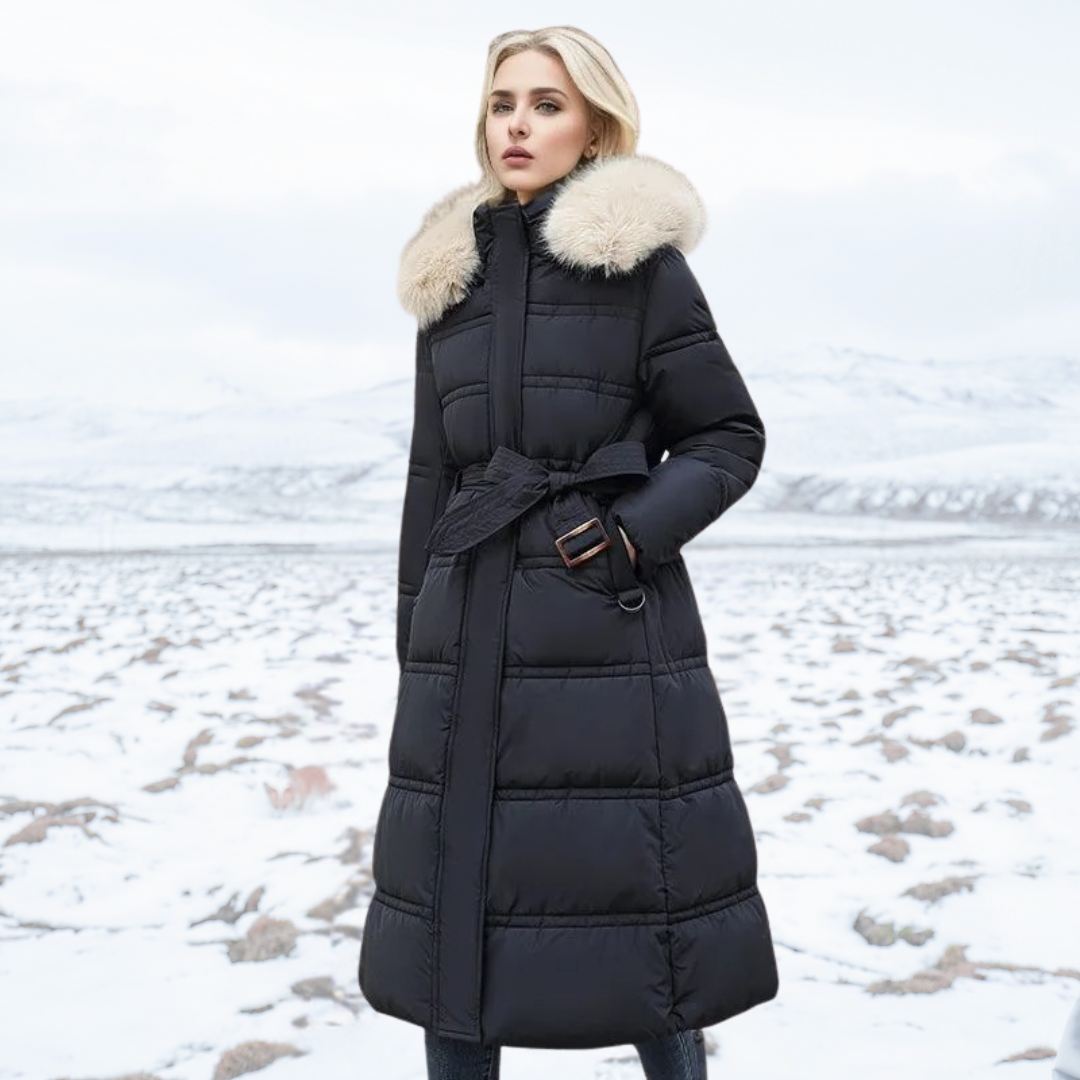 Manteau d'hiver femme élégant en fausse fourrure
