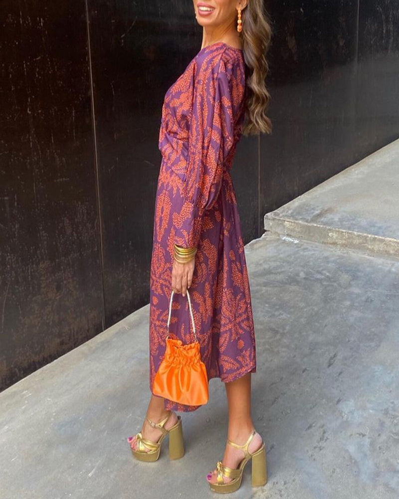 Robe midi femme imprimé floral élégant