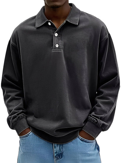 Polo homme élégant manches longues