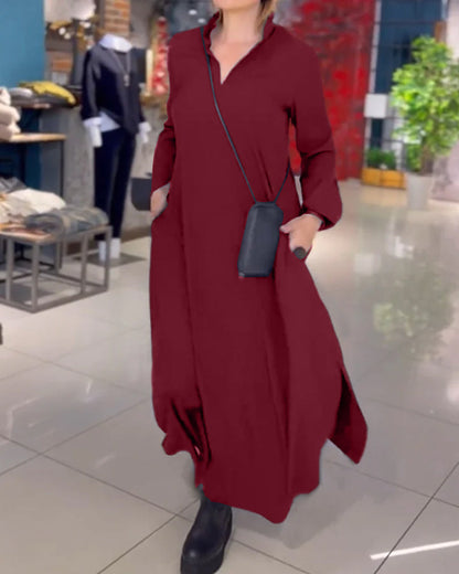 Robe de soirée longue élégante avec fente latérale