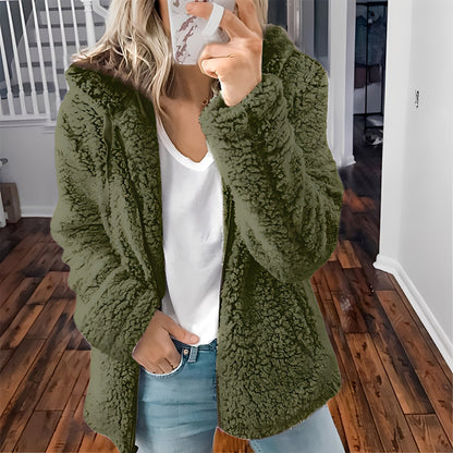Veste en laine pour femme chaude à capuche