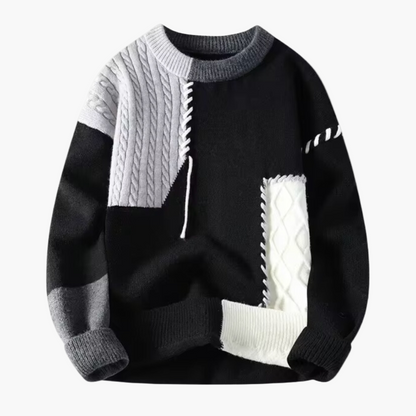 Pull en tricot pour homme Patchwork Moderne Tendance Automne Hiver