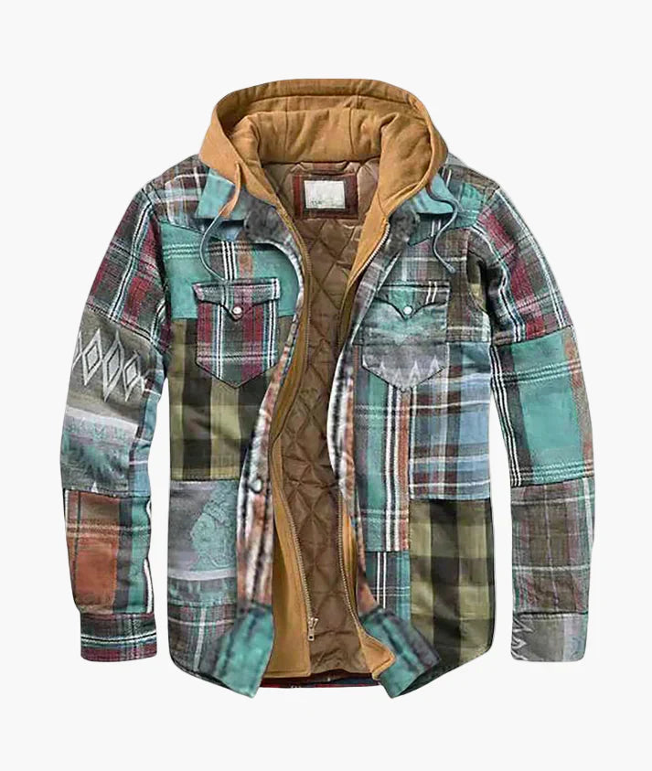 Veste Homme à Carreaux en Flanelle à Capuche - Style Hiver Moderne