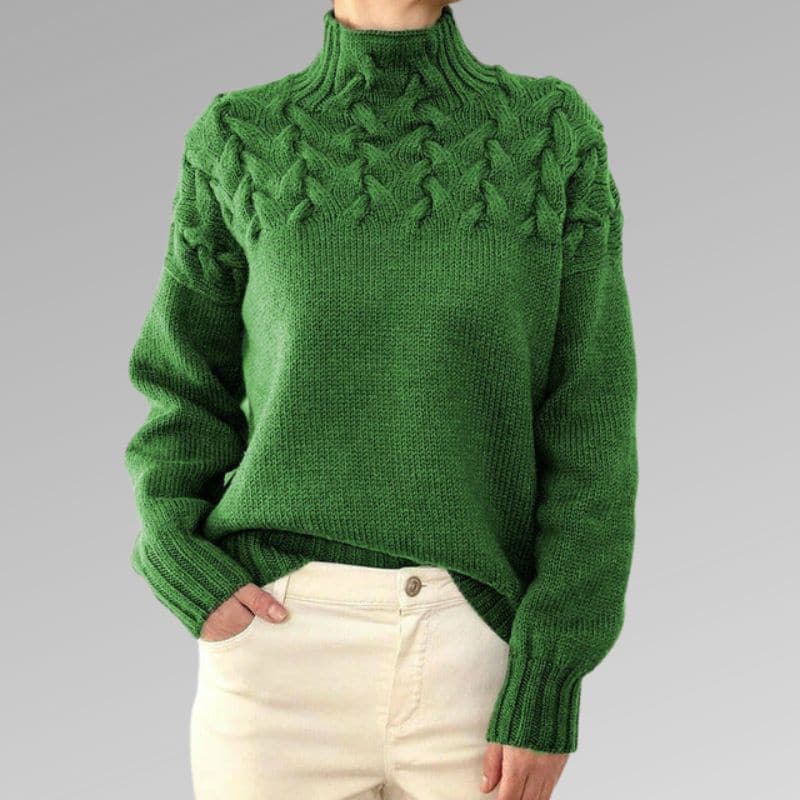 Pull en maille douce Mélange de laine Col montant
