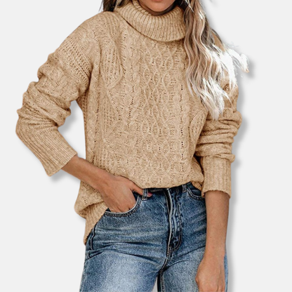 Pull à col roulé doux pour femmes Tunique