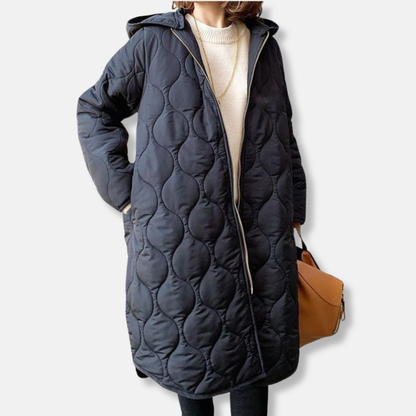 Doudoune longue matelassée oversize à capuche pour femme