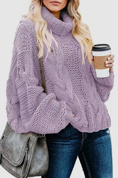 Pull en cachemire élégant col roulé hiver