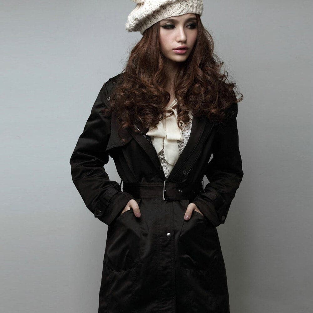 Kunstpelz Parka Damen Mid Thigh Kapuze - IdealeKleiden