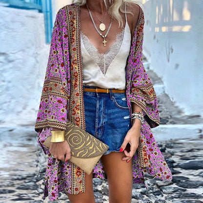 Cardigan Boho élégant Femme Motif Tendance