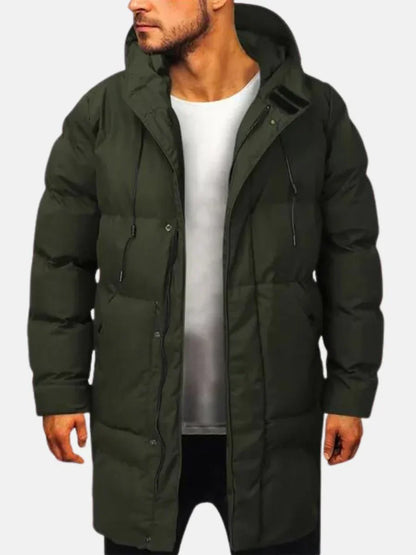 Doudoune longue à capuche pour homme
