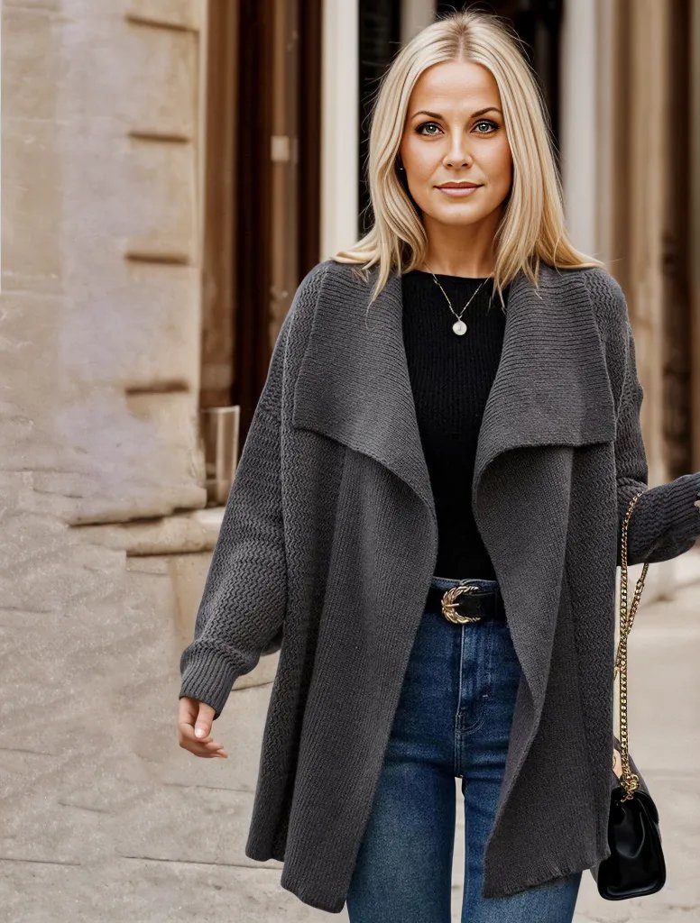 Cardigan gris élégant pour femme