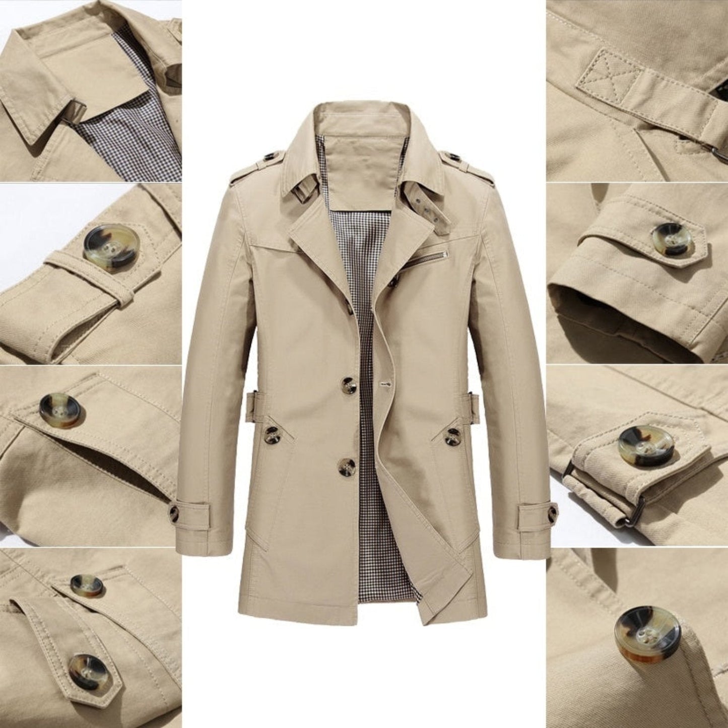 Stilvoller Herren Trenchcoat Klassisch - IdealeKleiden