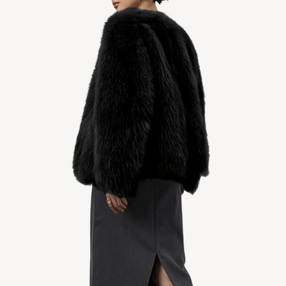 Damen Wintermantel Kunstpelz Elegant - IdealeKleiden