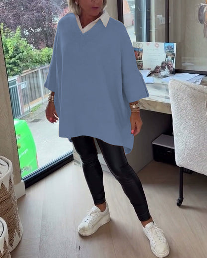 Robe Femme Col V Asymétrique Chic