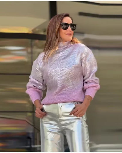 Pull en maille tendance effet scintillant