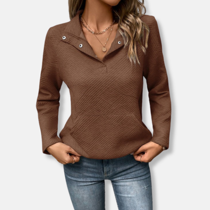 Sweat-shirt douillet avec col en coton