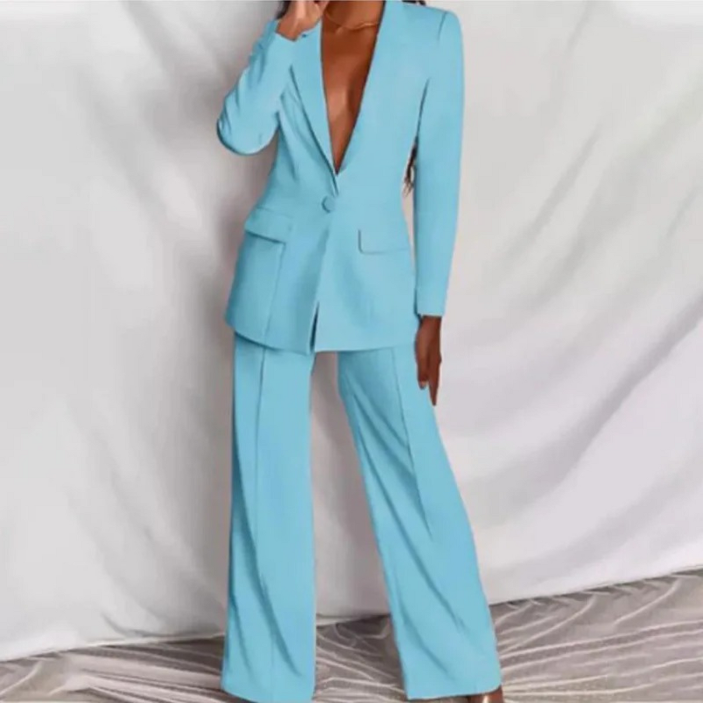 Ensemble Blazer Élégant à Manches Longues pour Femme