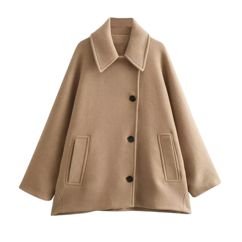 Manteau oversize beige femme veste mi-saison