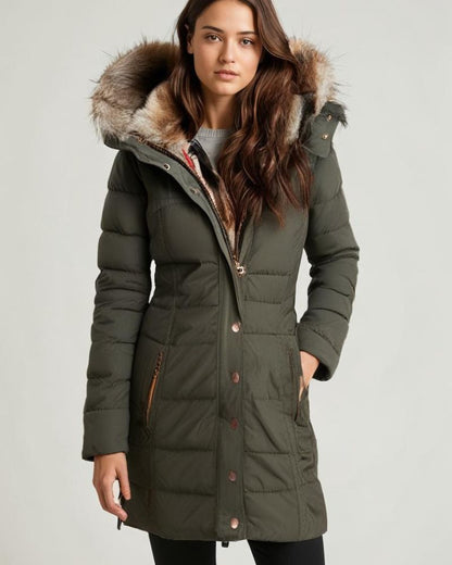 Robe d'hiver chaude | Parka doublée de fourrure pour femme