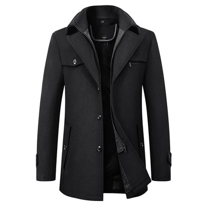 Manteau d'hiver stylé en laine pour homme