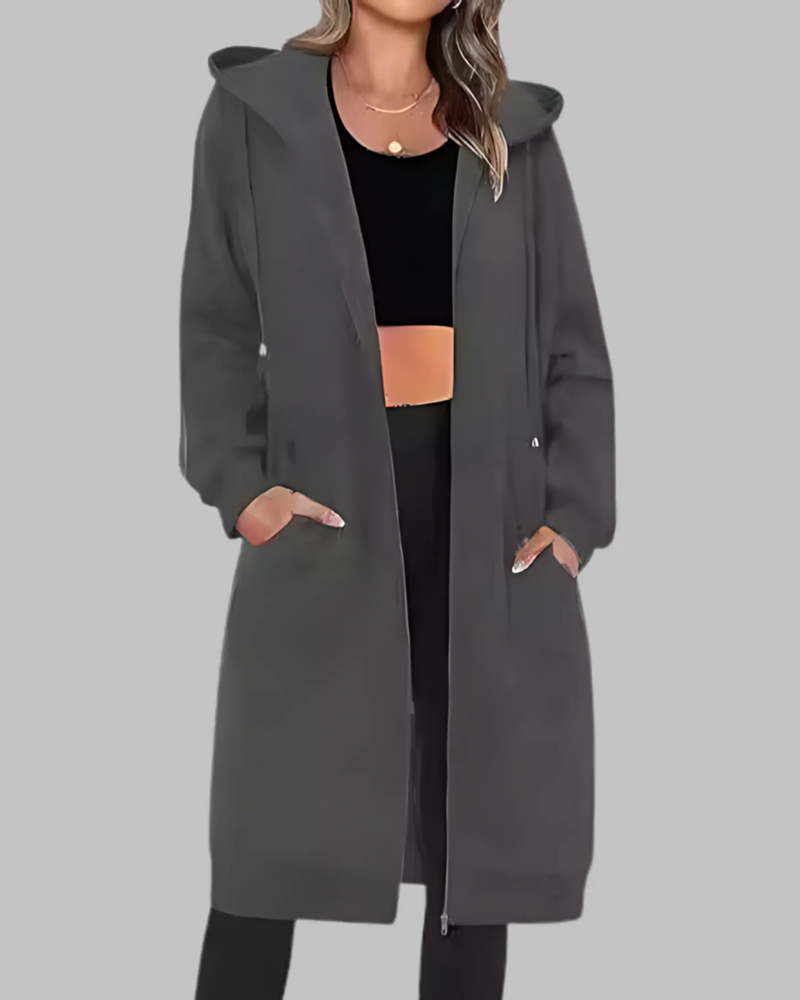 Veste Zippée Décontractée Grande Taille Femme Oversize