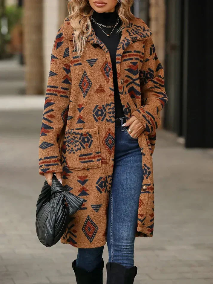 Manteau d'hiver femme imprimé élégant