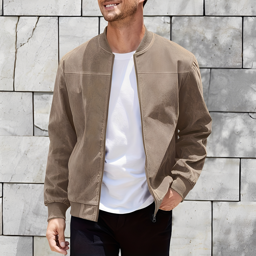 Männer Lederjacke Elegant Wildleder - IdealeKleiden