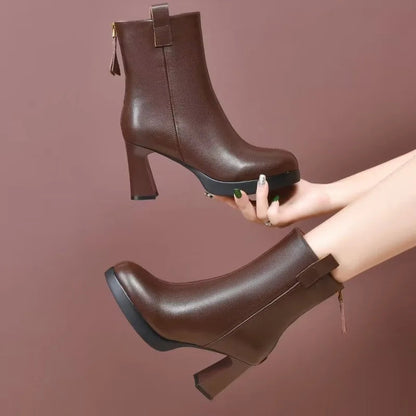 Bottes élégantes à talons hauts et bout pointu pour femmes