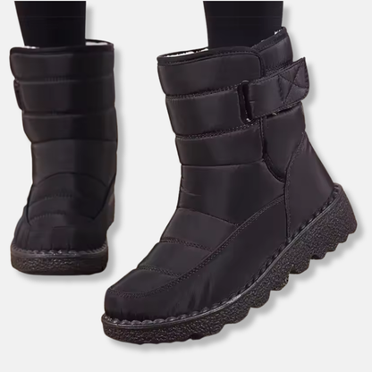 Bottes d'hiver femme mi-mollet matelassées antidérapantes