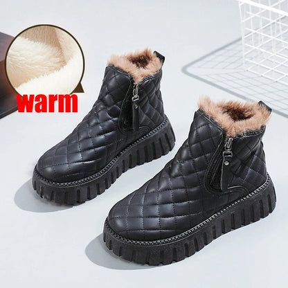 Bottines pour femme à semelles épaisses et fermeture éclair