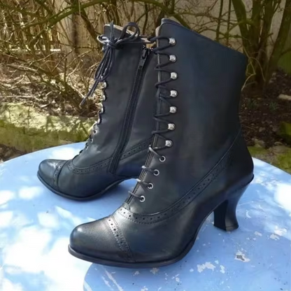 Bottes à lacets en cuir pour femmes