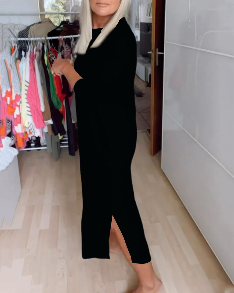 Robe décontractée chic à col rond