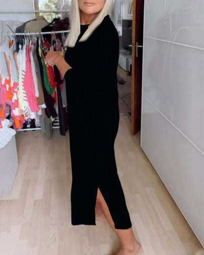 Robe décontractée chic à col rond