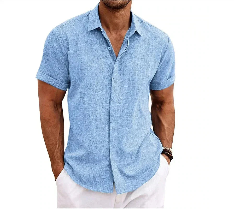 Chemise homme Coton Lin Moderne Coupe ajustée