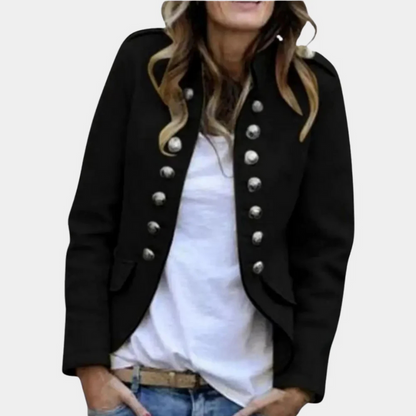 Manteau en laine croisé coupe slim style vintage