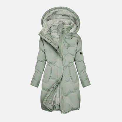 Weiches Winterkleid Lang Plüschgefüttert Verstellbar - IdealeKleiden