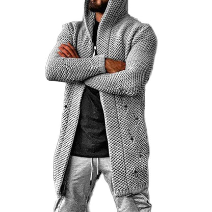 Gilet tricoté à capuche chaud pour hommes