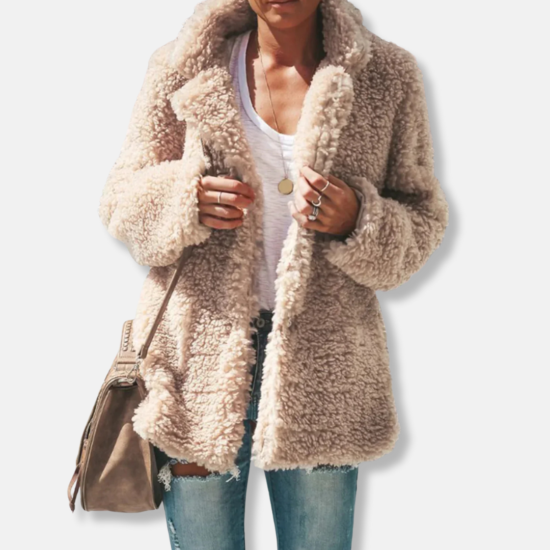 Weicher Fleece Mantel Oversized Teddy Design - IdealeKleiden