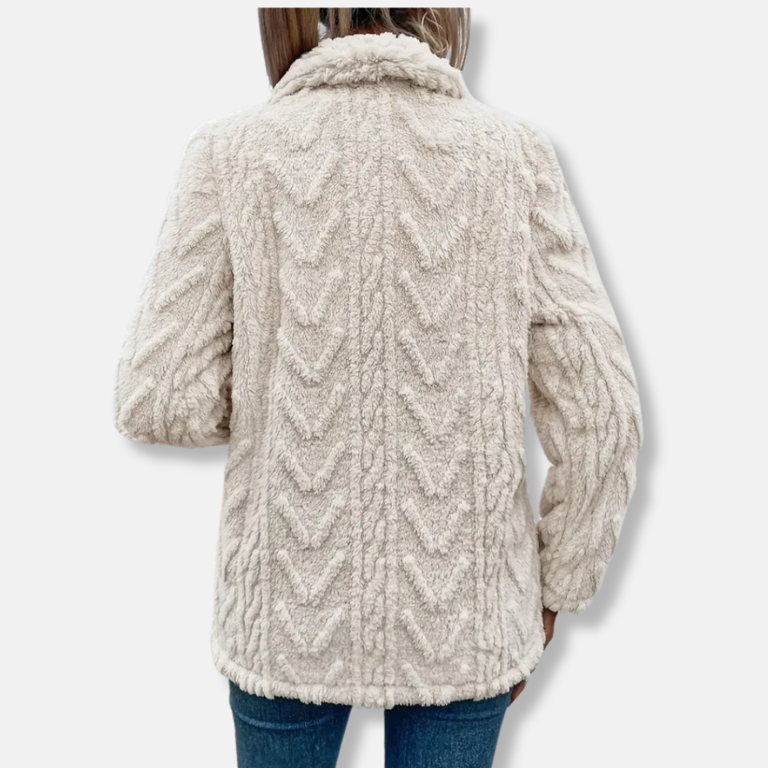 Kuschelkleid Fleece Lockere Passform Offen Vorne - IdealeKleiden