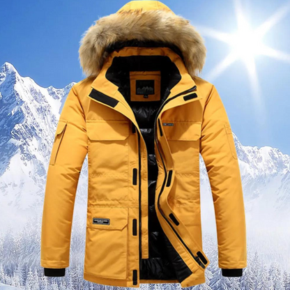 Parka d'hiver pour homme avec col en fourrure