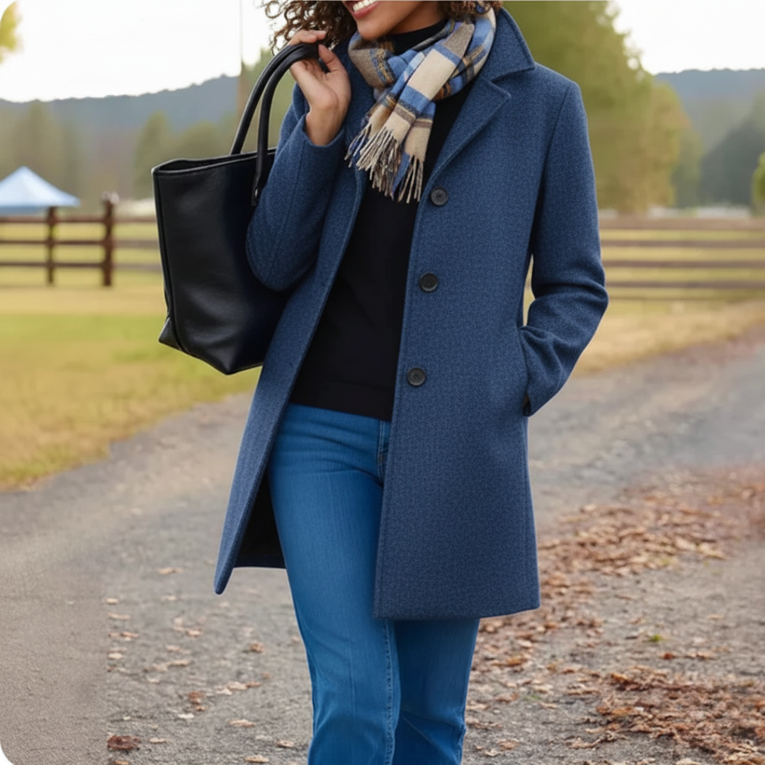 Veste femme élégante Mi-longue Boutons