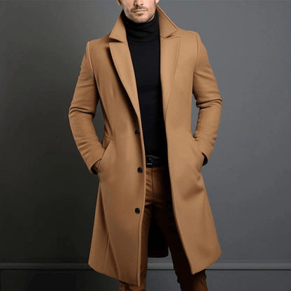 Manteau long d'hiver pour hommes, chaud et élégant