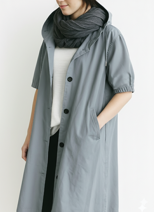 Stylisher Trenchcoat mit Kapuze - IdealeKleiden