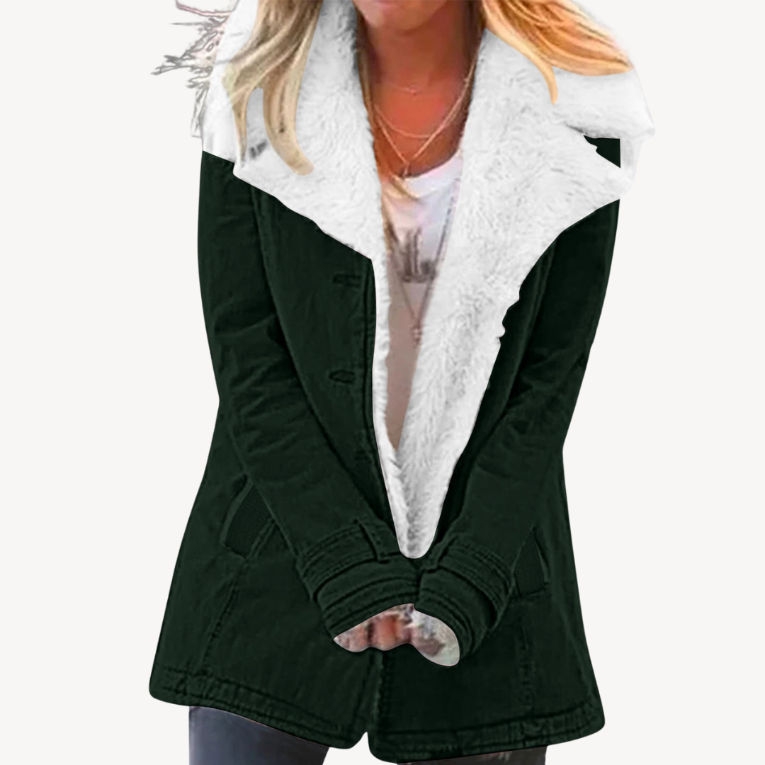 Veste en jean polaire Sherpa chaude pour femme