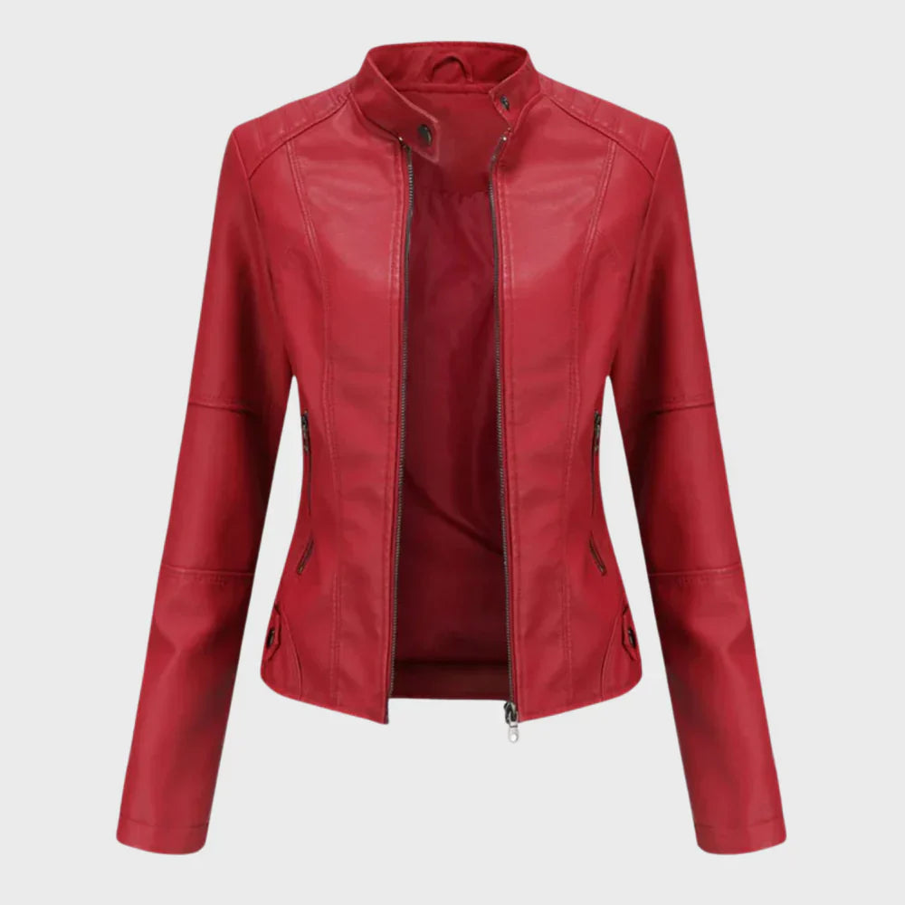 Blouson en cuir décontracté tendance