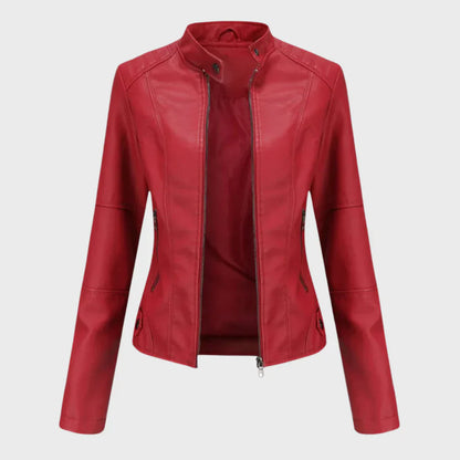 Blouson en cuir décontracté tendance